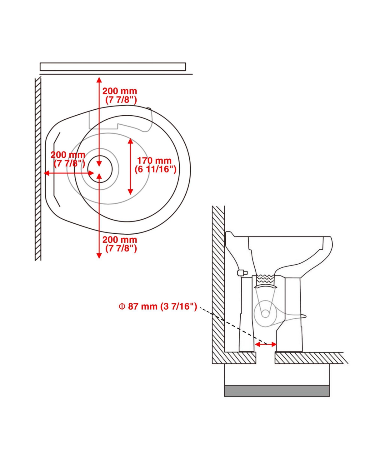 Yescom Rv Toilet Gravity Flush Camper Toilet Elongated 20