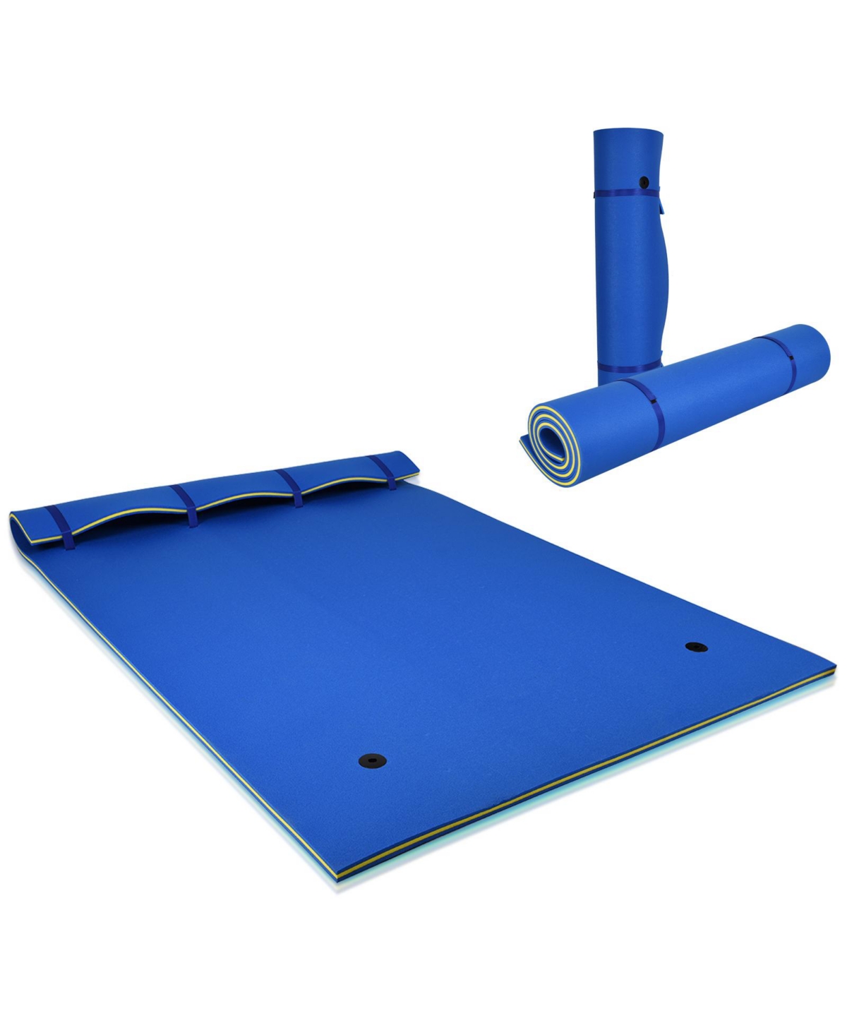 9' x 6' 3 Layer Floating Water Pad Foam Mat -Blue - Blue
