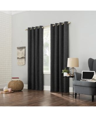 Kline Burlap Weave Thermal Extreme 100% Blackout Grommet Curtain Panel
