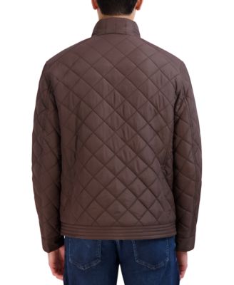 Cole Hann Men's Diamond Quilt Jacket with Faux Sherpa Lining