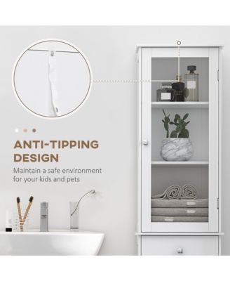 Simplie Fun Narrow Bathroom Linen Tower with Acrylic Door