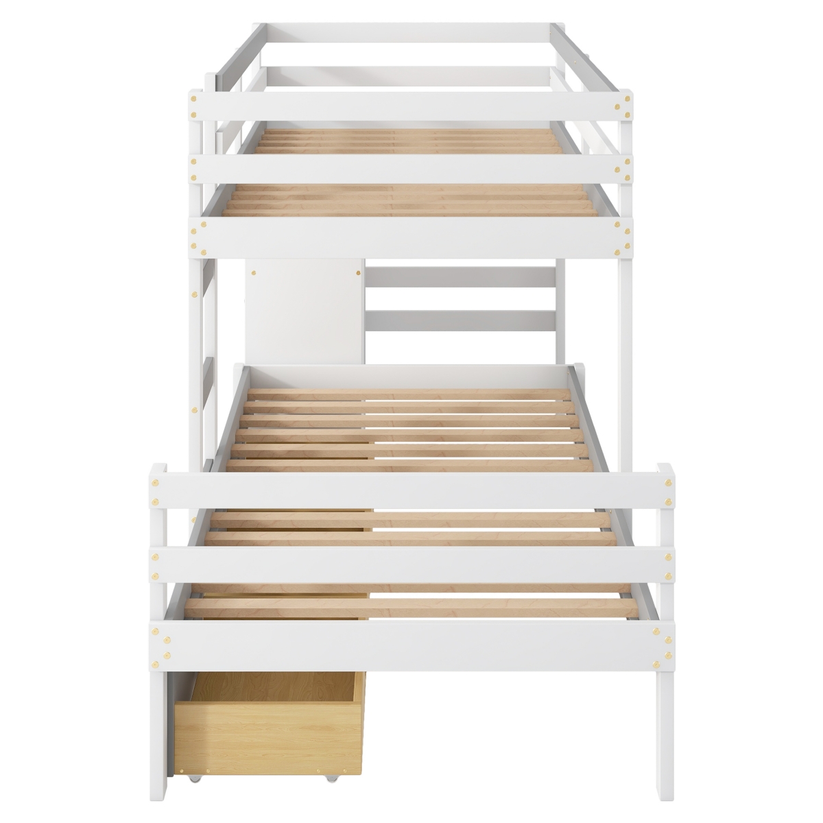Simplie Fun Twin Over Loft Bunk Bed With Drawers And Ladder