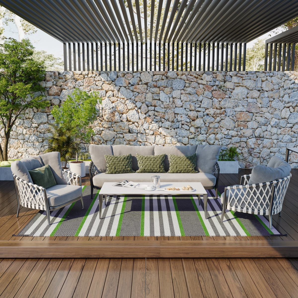 Streamdale Furniture Reversible Outdoor Rug for Camping and Patios, 9' x 12'
