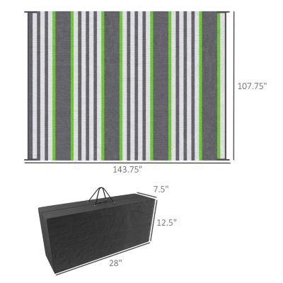 Reversible Outdoor Rug for Camping and Patios, 9' x 12'