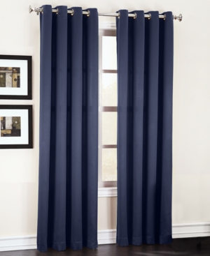 Sun Zero Grant Solid Grommet Curtain Panel 54" X 95" In Navy