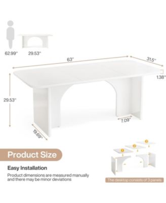 62.99" Large Desk, Modern Home Office Computer Desk for 1-2 Person, Minimalist Double PC Writing Table Study Desk Executive Desk