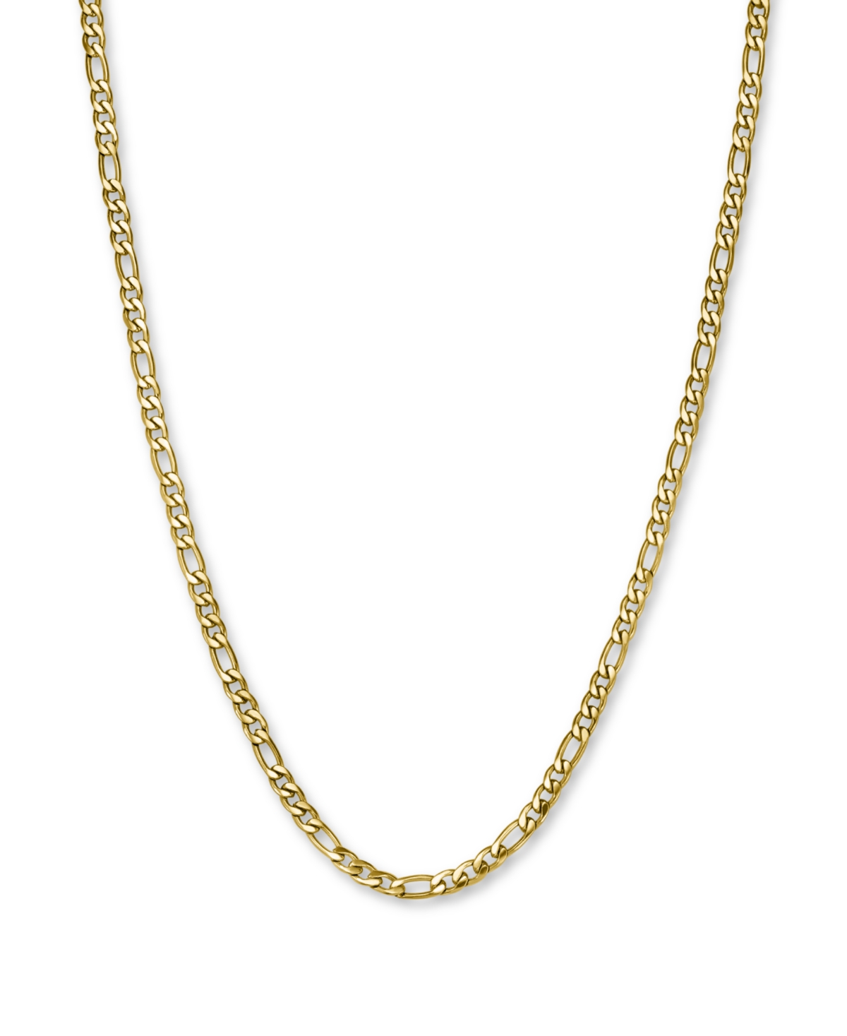 Figaro Necklace In 14K Yellow Gold Plated Stainless Steel - Gold