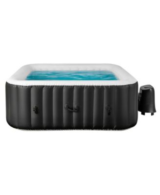 Rectangular Blowup Pool Hottub with 130 Air Jets for 4-6 Person-Black
