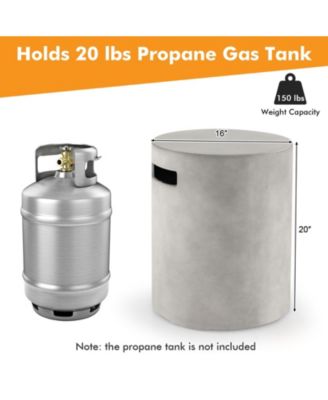 Outdoor Weather Resistant Tank Hideaway Table Fits Standard 20 LBS Propane Gas Tank for Fire Pits