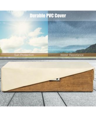 48 x 27 Inch Outdoor Gas Fire Pit Table 50 000 BTU with Lava Rocks and Cover