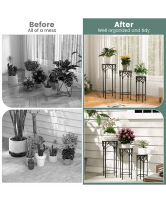 Decorative Flower Display Holder with Ceramic Top for Patio