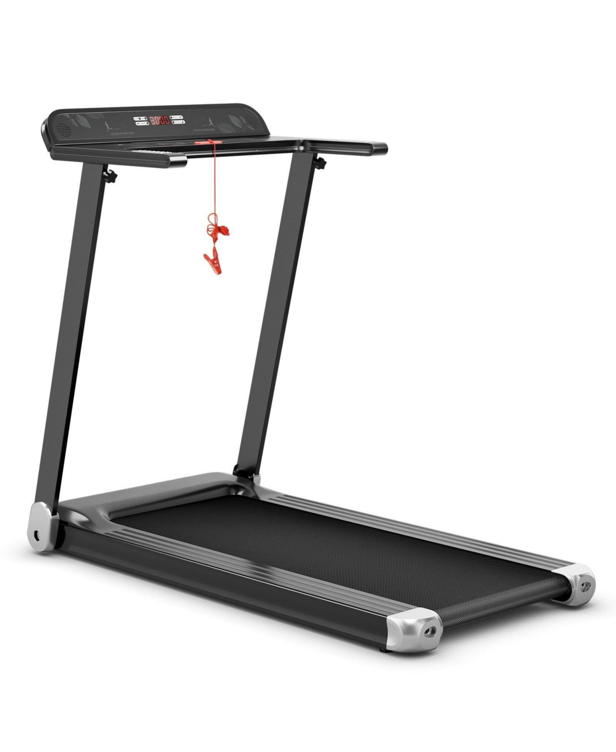 Folding Electric Compact Walking Treadmill with App Control Speaker-Silver - Silver