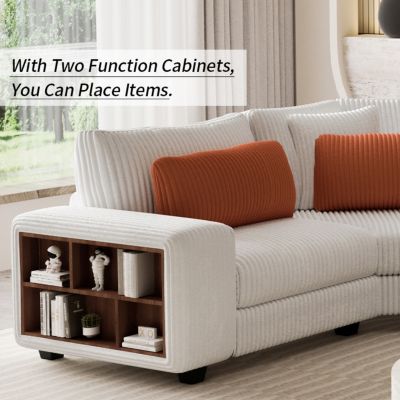 Streamdale Modular L-Sofa with Armrest Locker