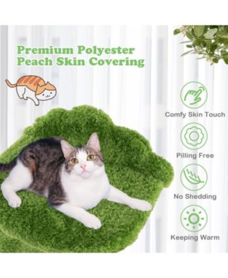 38 Inch Cute Cat Tree for Indoor Cats with Fully Wrapped Sisal Scratching Posts-Green