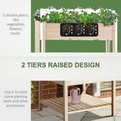 36" Raised Garden Bed with Shelf