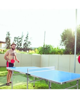 60 Inch Portable Tennis Ping Pong Folding Table with Accessories-Blue