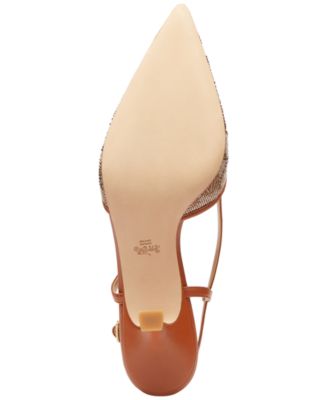 フラットシューズ ^custommade^ 3cm Ribbon Stiletto Kitten Heel Rosie CW0079BK COACH® | Rosie Slingback In Crystal Signature Jacquard
