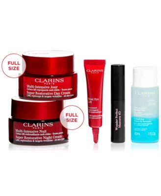 186000 現状品 CLARINS クラランス macy's コフレBox Beauty & wellbeing set [0000000001065] Clarins 6-Pc. Limited-Edition Super Restorative Luxury Skincare