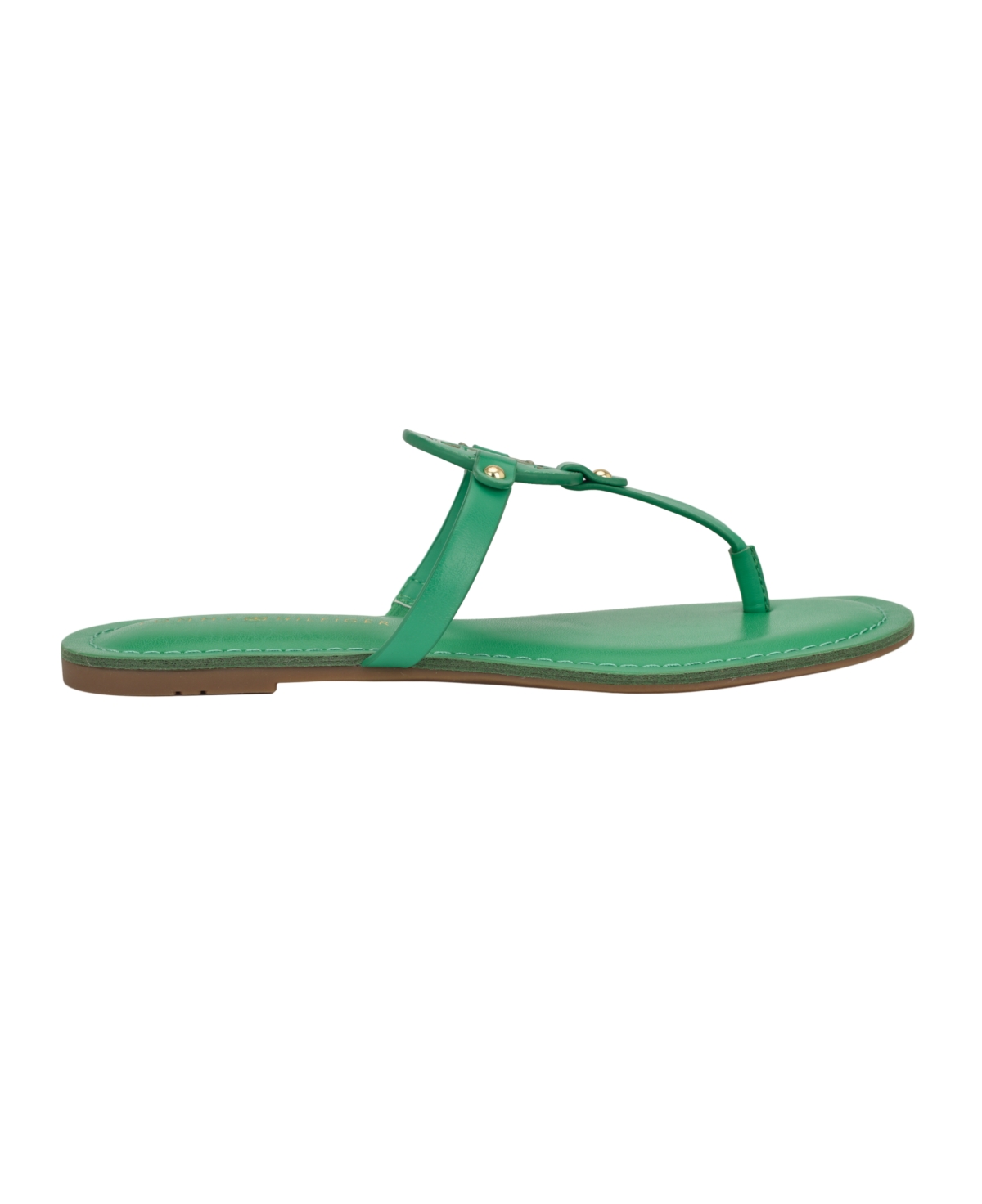Tommy Hilfiger Women's Litzy Logo T-strap Flat Sandals In Green