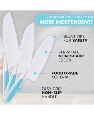 3-Piece Kids Knife Set for Real Cooking & Baking with Serrated Edges