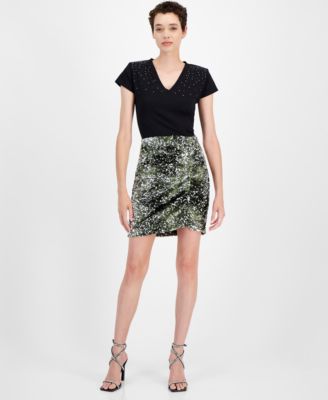 Macy's black mini skirt hotsell