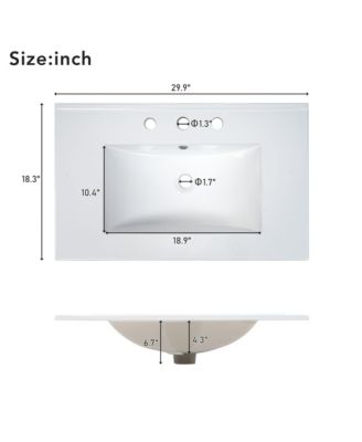 30-Inch Blue Bathroom Vanity with Sink and Storage