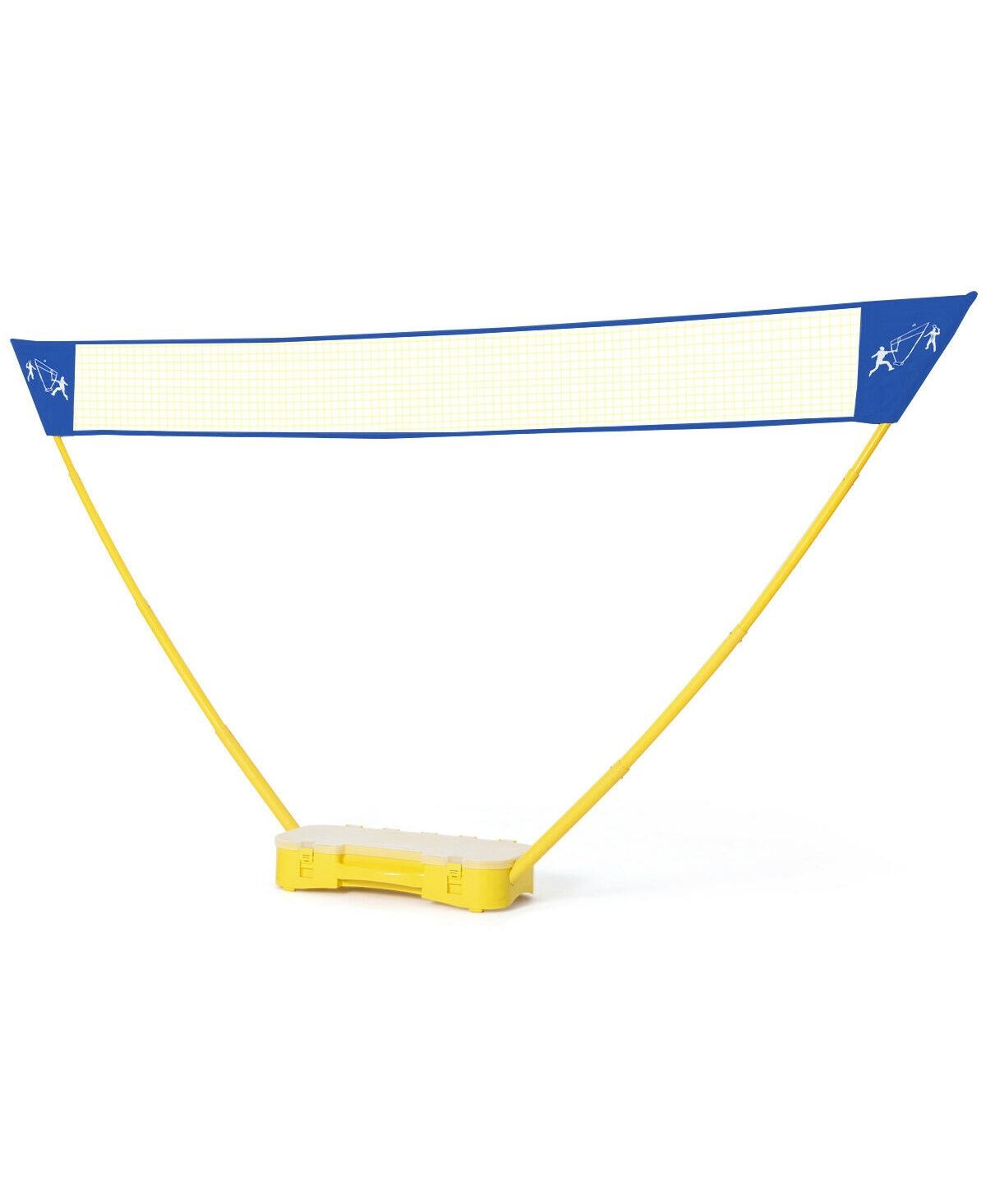 Portable Badminton Set Folding Tennis Badminton Volleyball Net - Yellow