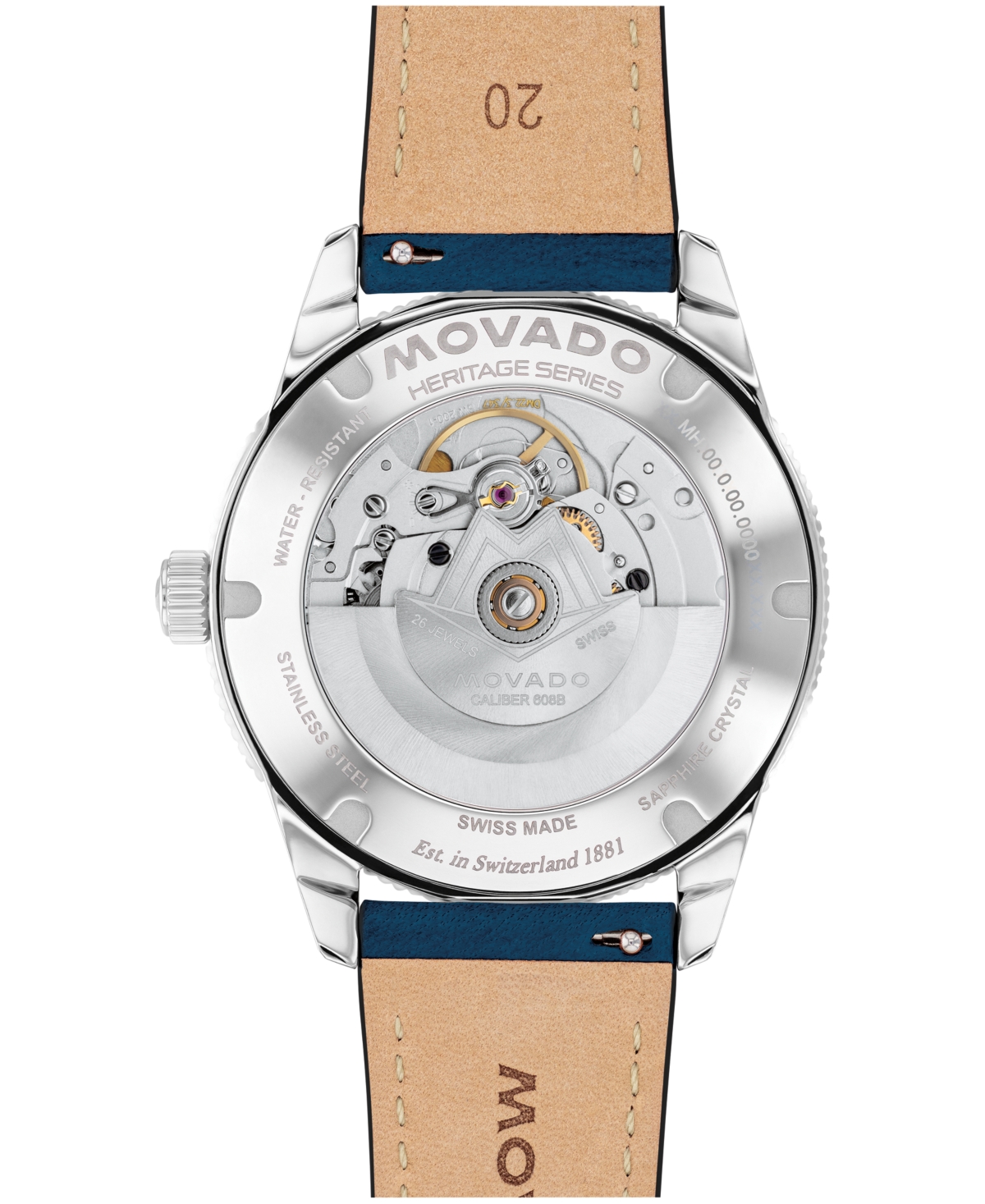 Movado Men's Calendoplan S Swiss Automatic Blue Leather Watch 40mm In Blue