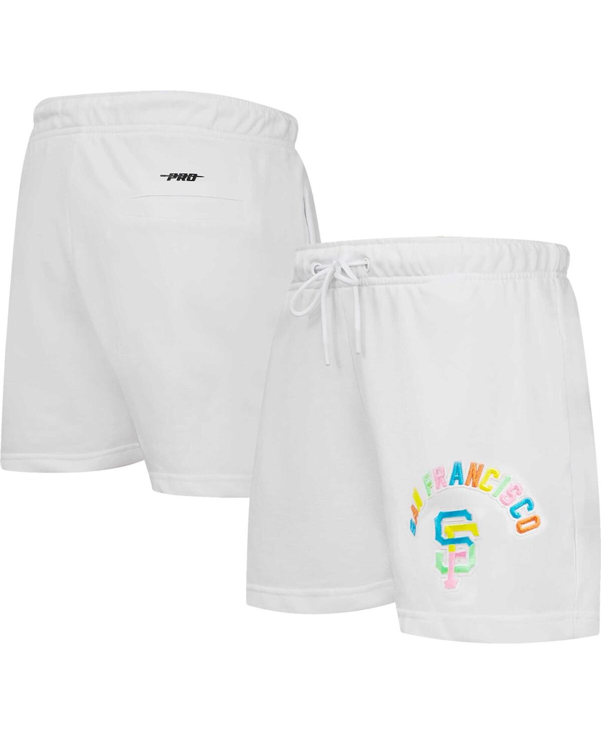 Women's White San Francisco Giants Washed Neon Shorts - White