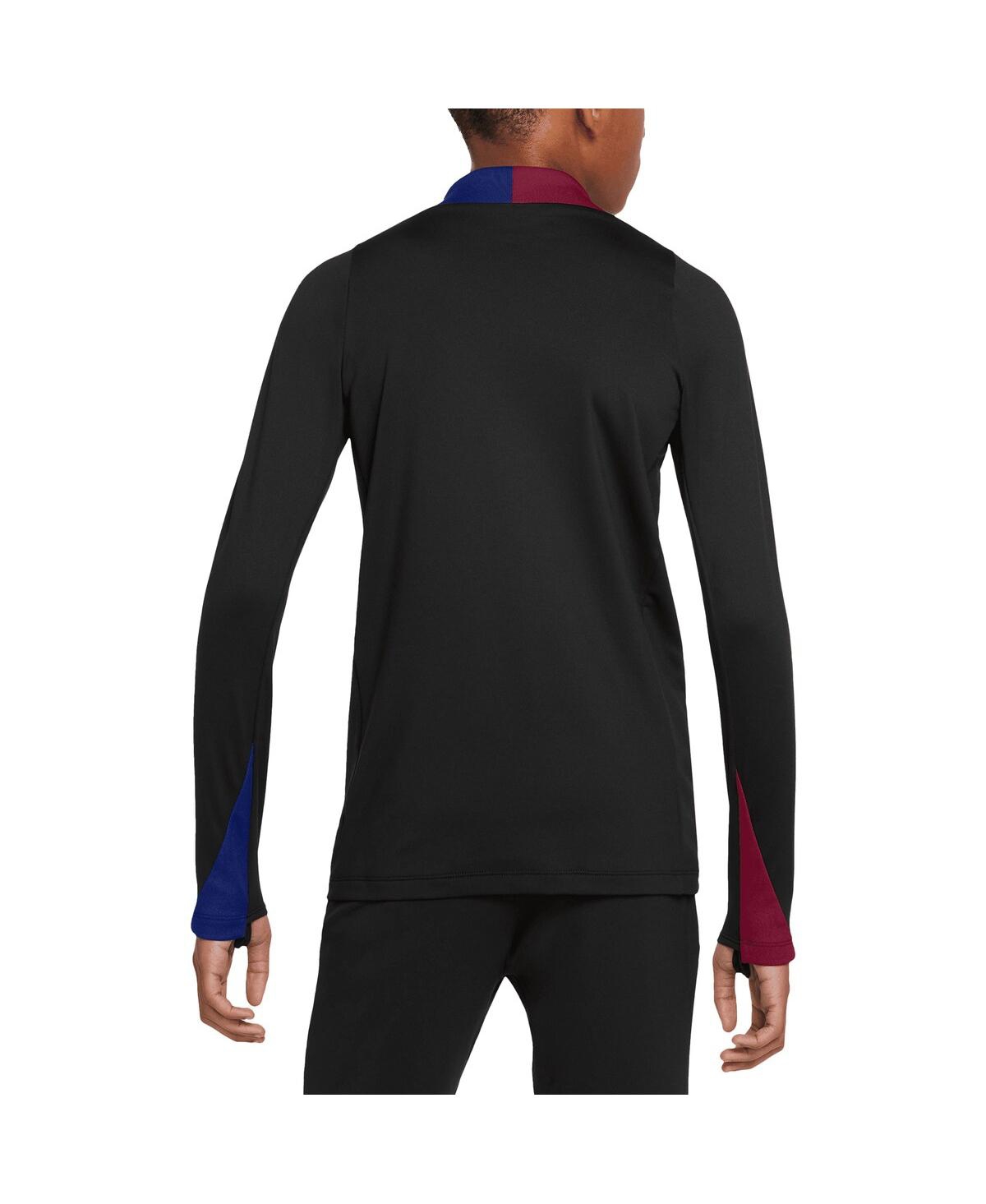 Nike Big Boys and GirlsBarcelona 2024/25 Strike Drill Quarter-Zip Long Sleeve Performance Training Top - Black