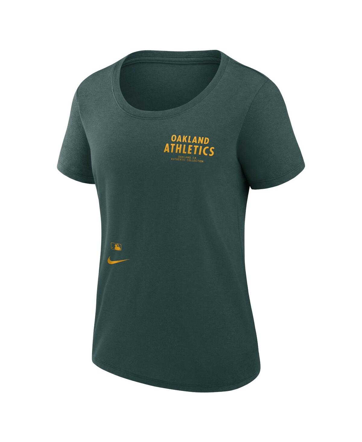 Nike Green Oakland Athletics Authentic Collection Performance Scoop Neck T-shirt In Green