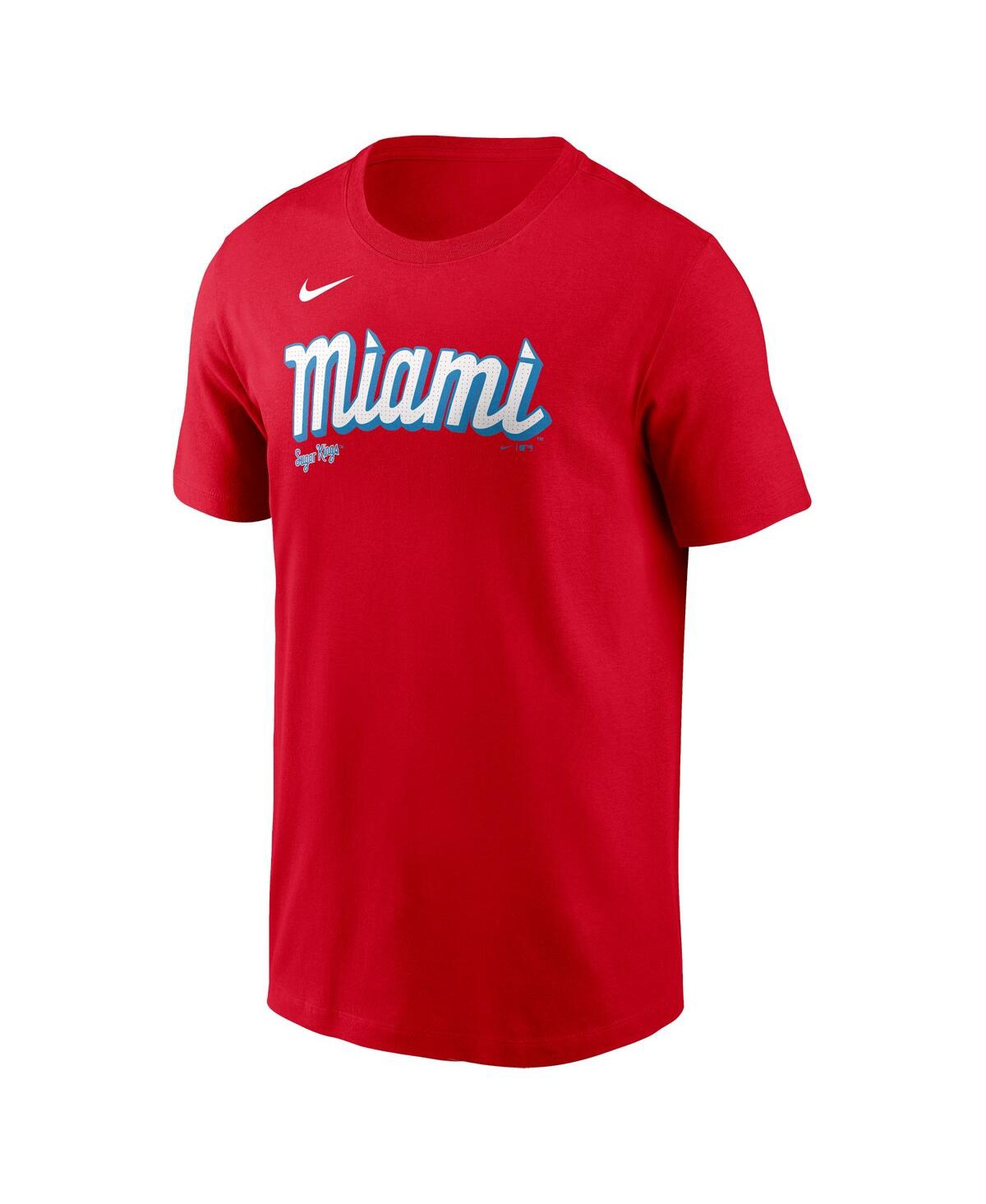 Nike Men's Jazz Chisholm Jr.Miami Marlins City Connect Fuse Name Number T-Shirt - Red