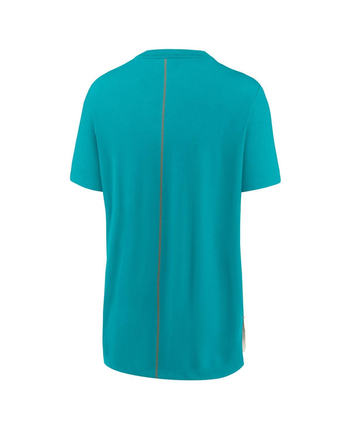 Nike Women'sAqua Miami Dolphins Wordmark Tri-Blend T-Shirt - Cream, Aqua