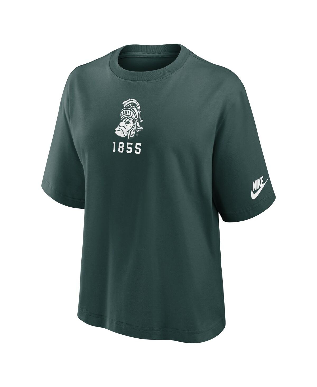 Nike Women's Green Michigan State Spartans Boxy Legacy Established T-shirt In Green