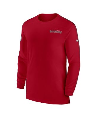 Men's Red Tampa Bay Buccaneers Sideline Coach UV Performance Long Sleeve T-Shirt
