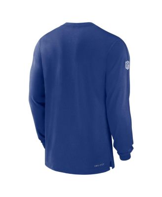 Men's Royal New York Giants Sideline Player Performance Long Sleeve T-Shirt