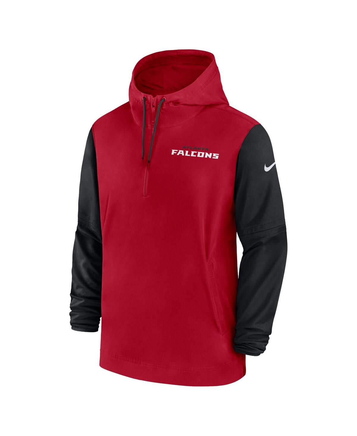 Nike Men'sBlack Atlanta Falcons 2024/25 Sideline Pre-Game Player 1/2-Zip Hoodie Jacket - Red, Black