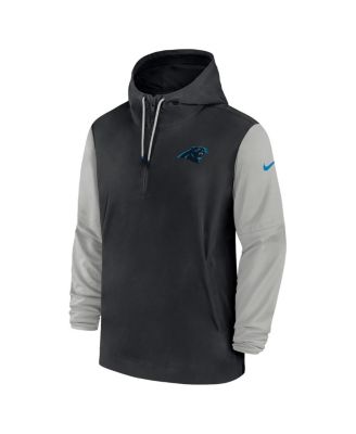 Men's Black/Gray Carolina Panthers 2024/25 Sideline Pre-Game Player 1/2-Zip Hoodie Jacket