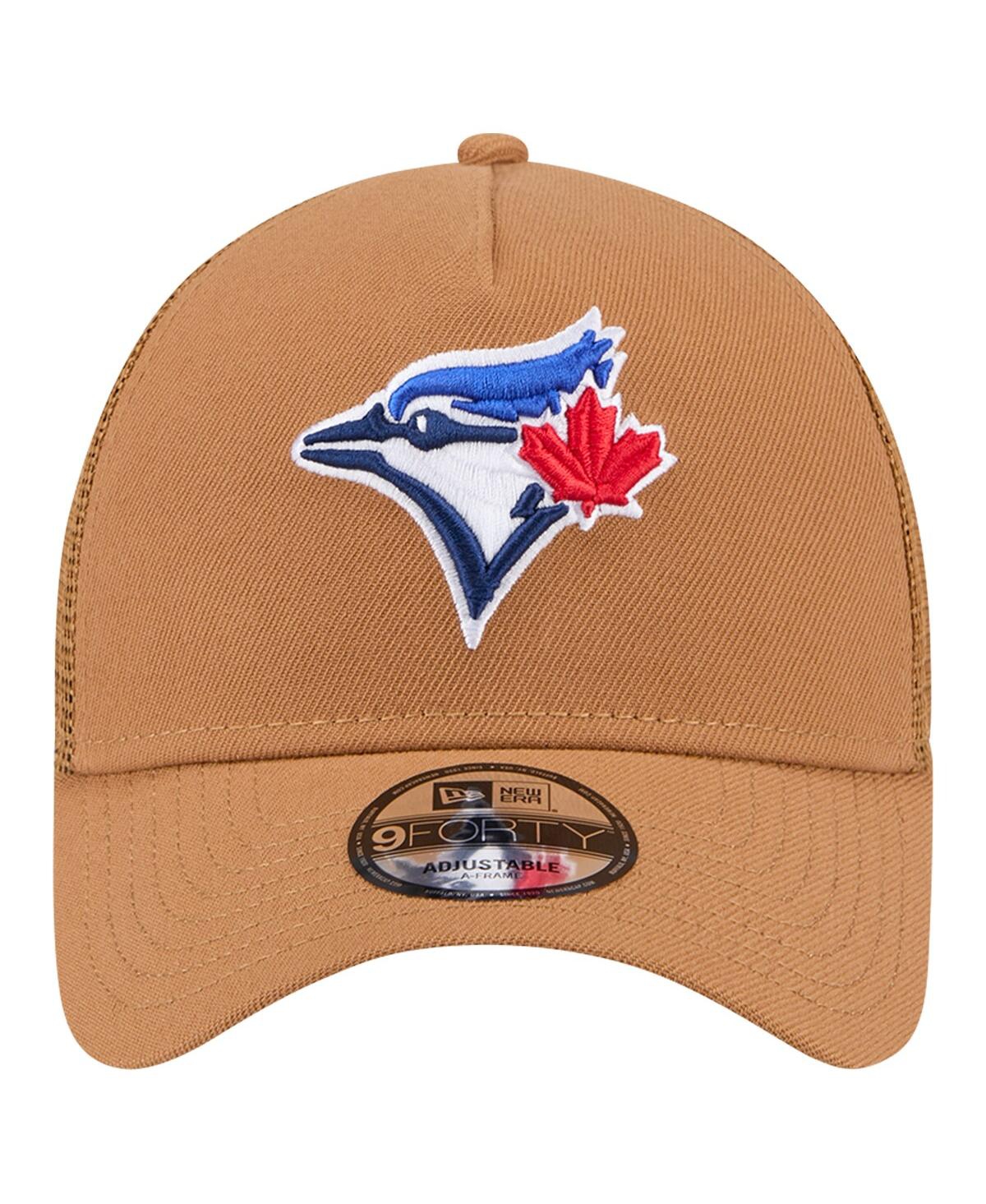 New Era Men'sToronto Blue Jays A-Frame Trucker 9FORTY Adjustable Hat - Brown
