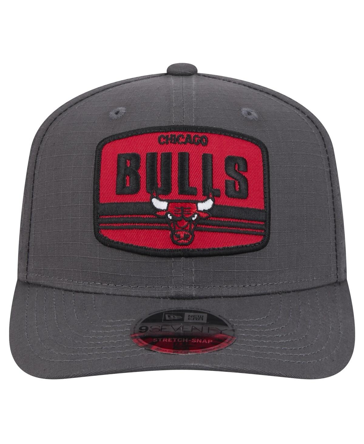 New Era Men's Graphite Chicago Bulls Team Elevated Patch 9seventy Adjustable Hat In Graphite