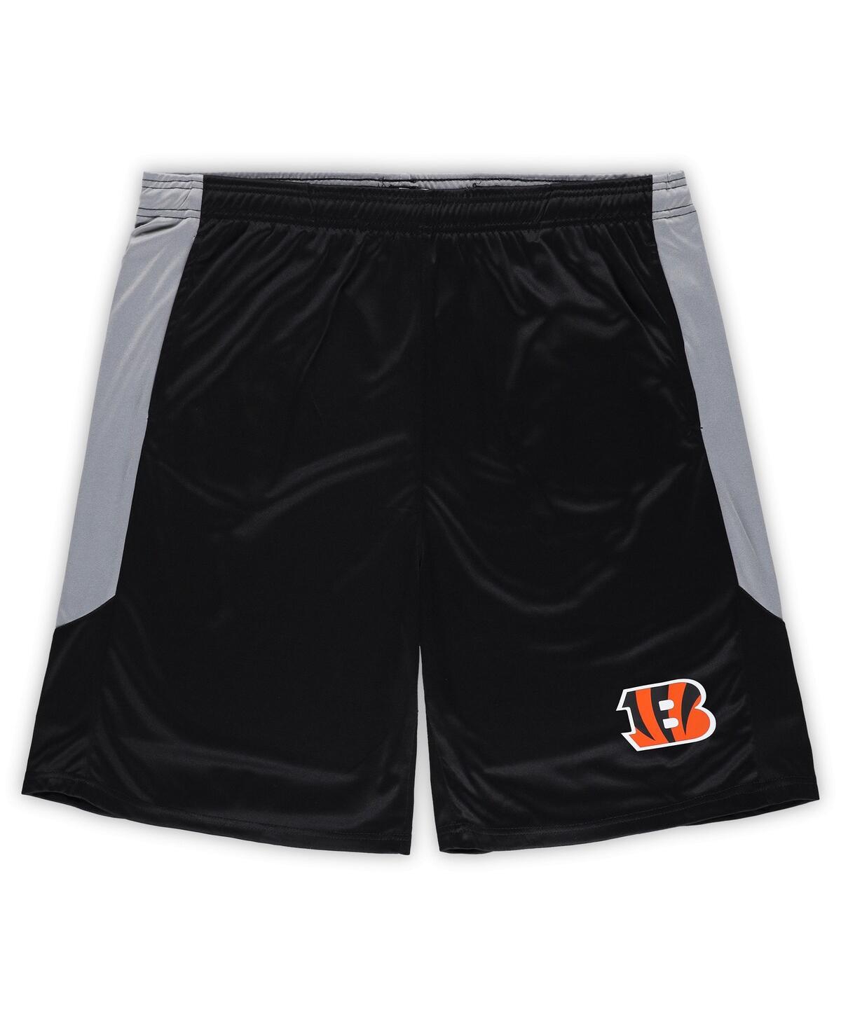 Fanatics Men'sCincinnati Bengals Big Tall Team Logo Shorts - Black, Silver
