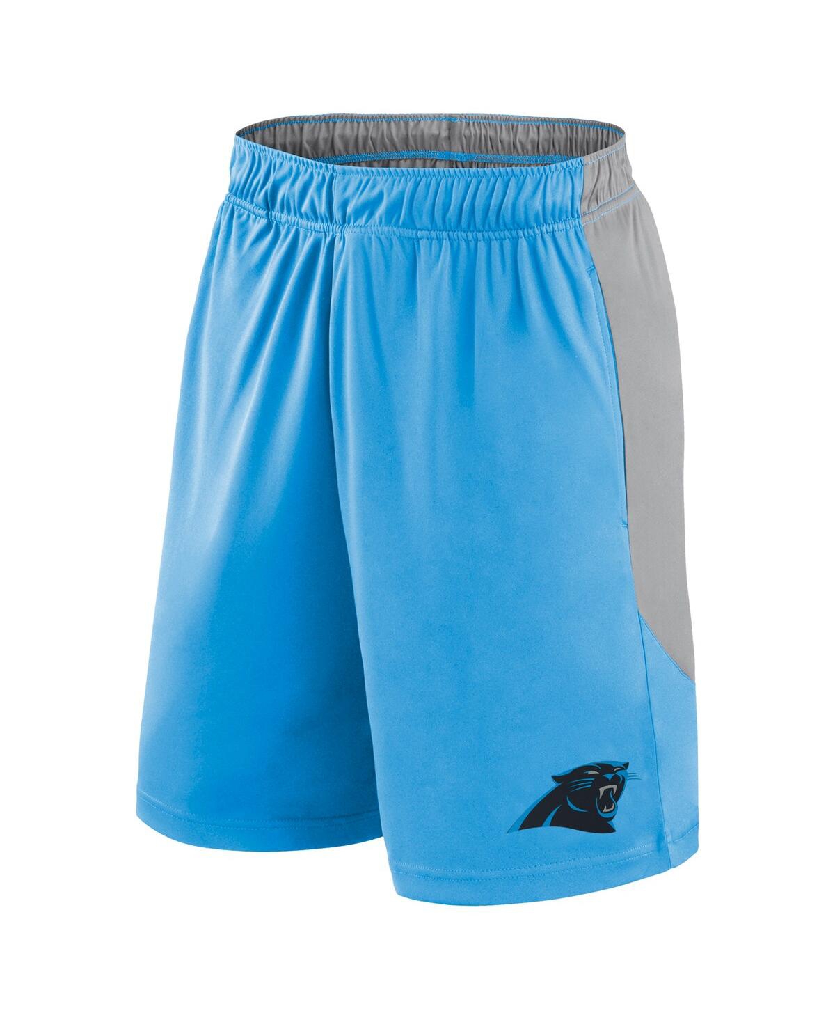 Fanatics Men's Blue Carolina Panthers Big Tall Team Logo Shorts In Blue,silver
