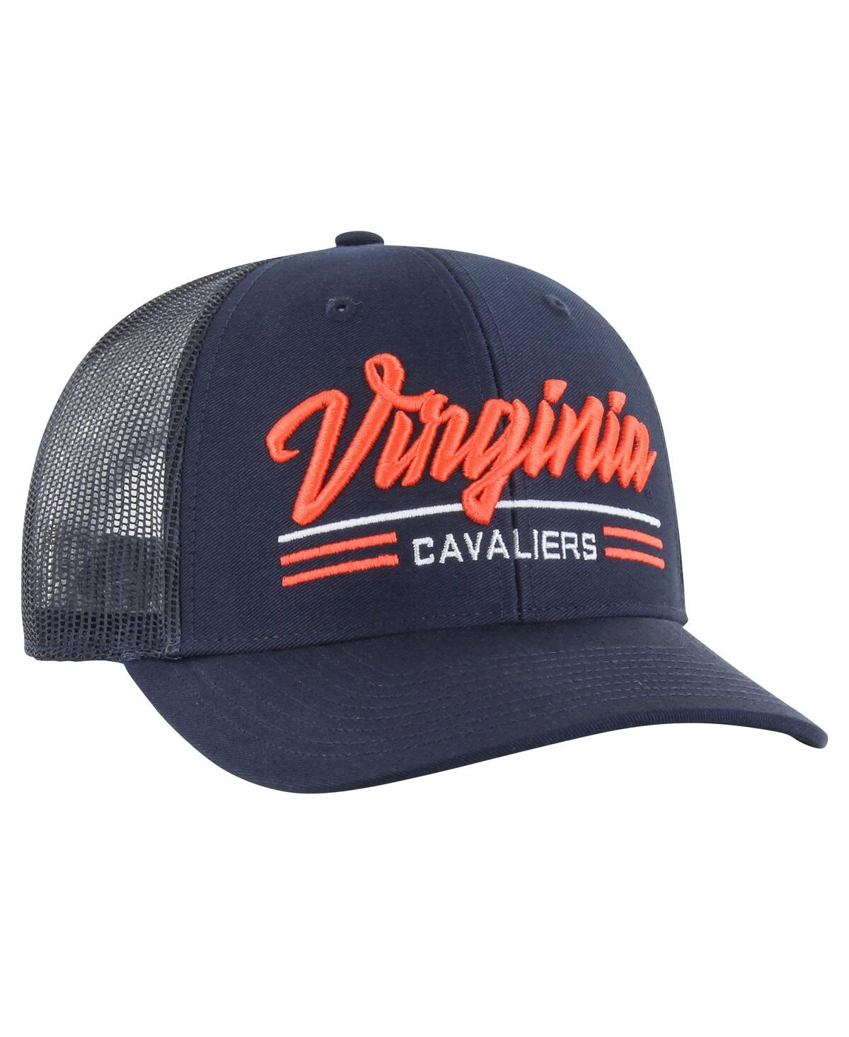 47 Brand Men's Navy Virginia Cavaliers Garner Trucker Adjustable Hat In Navy
