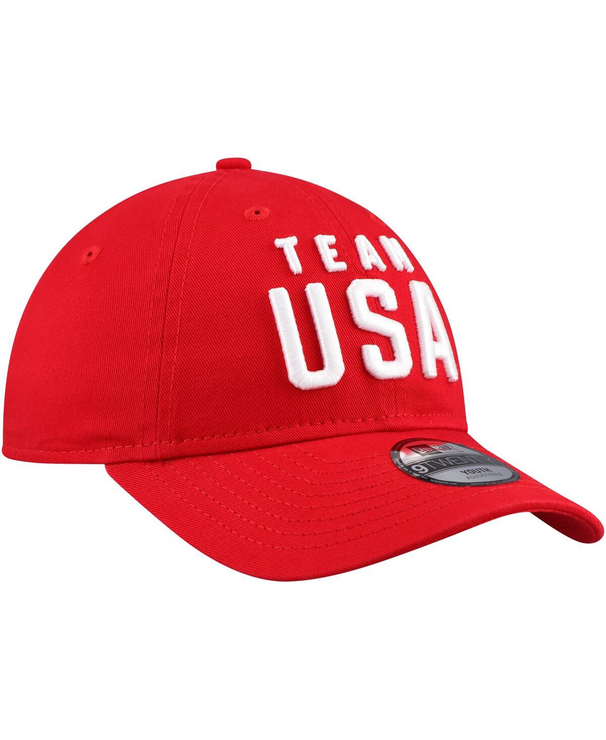 New Era Big Boys And Girls Red Team Usa Chant 9twenty Adjustable Hat In Red