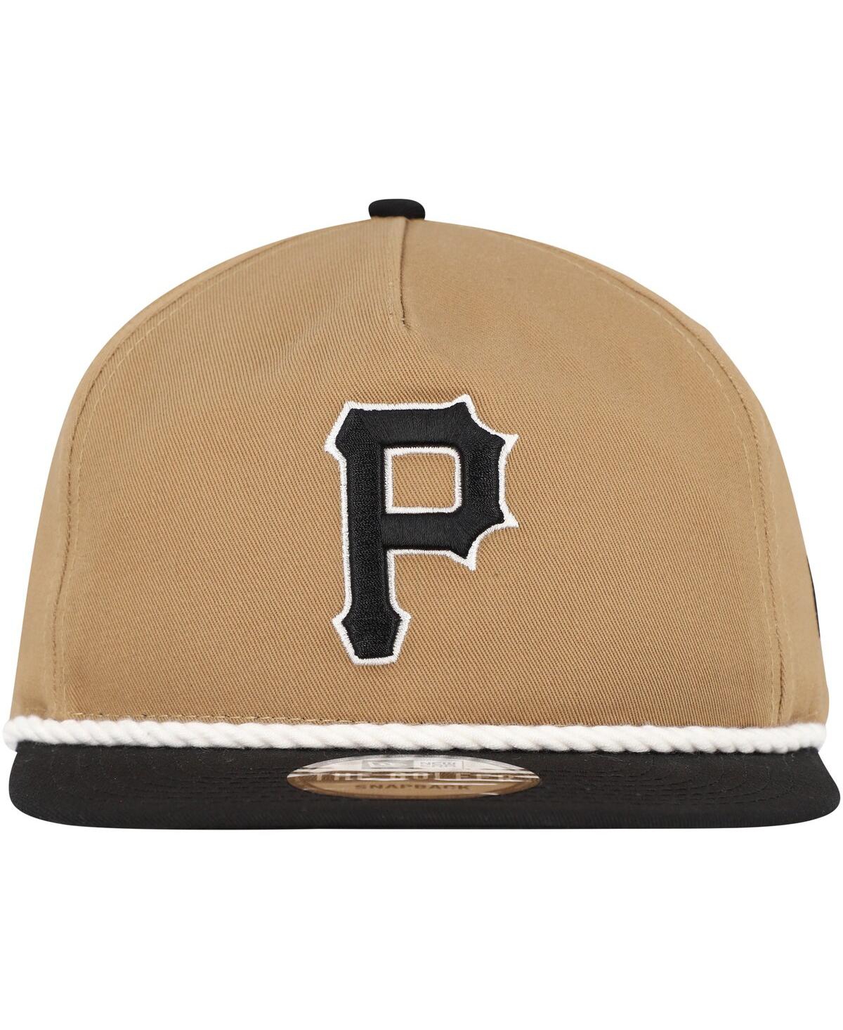 NEW ERA MEN'S KHAKI/BLACK PITTSBURGH PIRATES GOLFER SNAPBACK HAT 