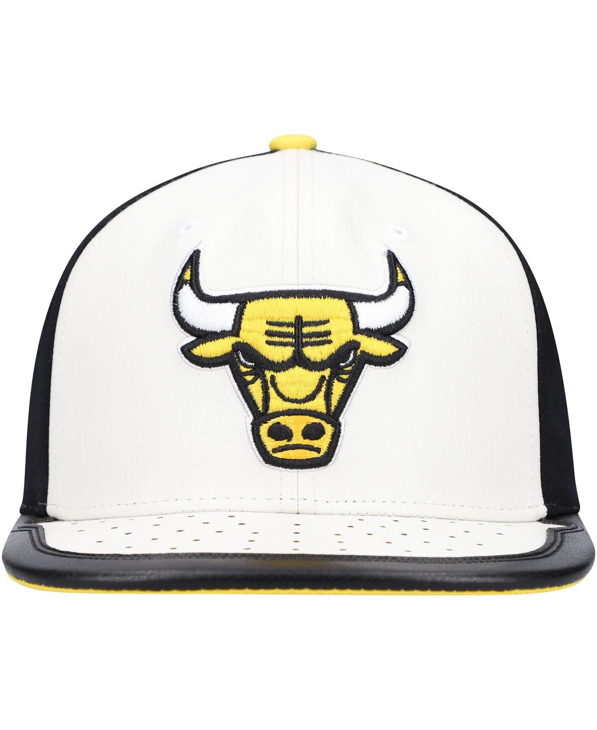 Mitchell & Ness Men's White/yellow Chicago Bulls Day One Snapback Hat In White,yellow
