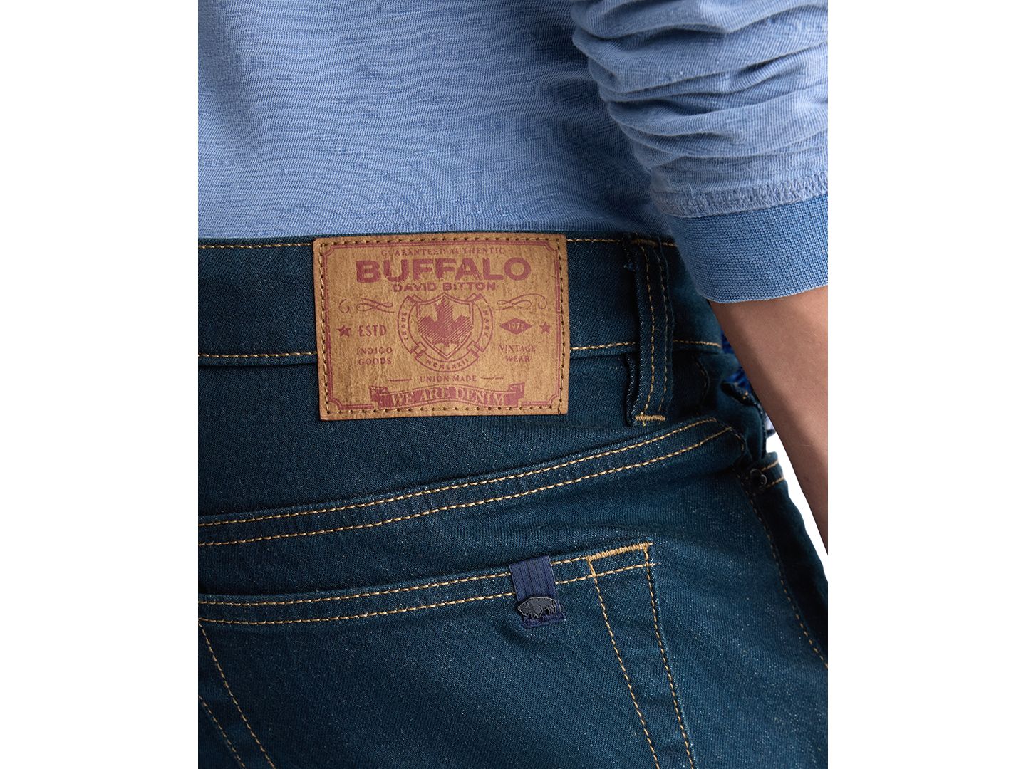 Мужские джинсы Buffalo David Bitton Straight Six, цвет: Индиго — фото 6