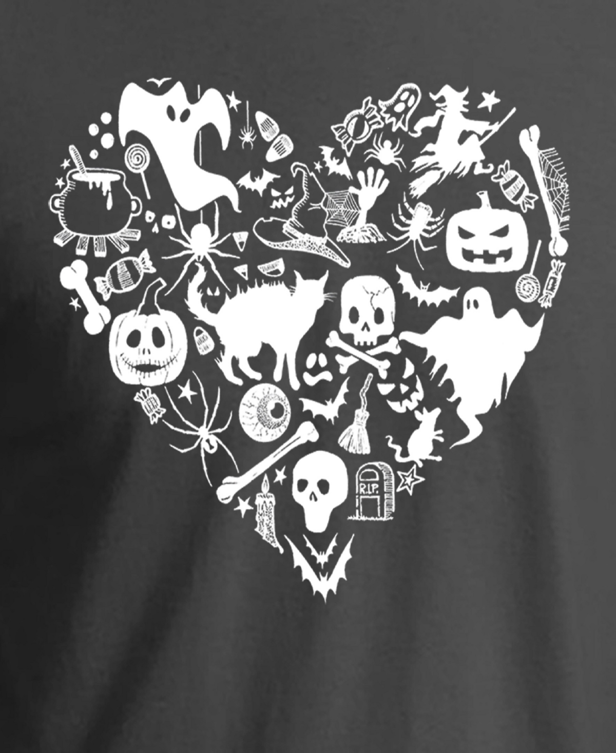 La Pop Art Men's Halloween Heart Word Art T-Shirt