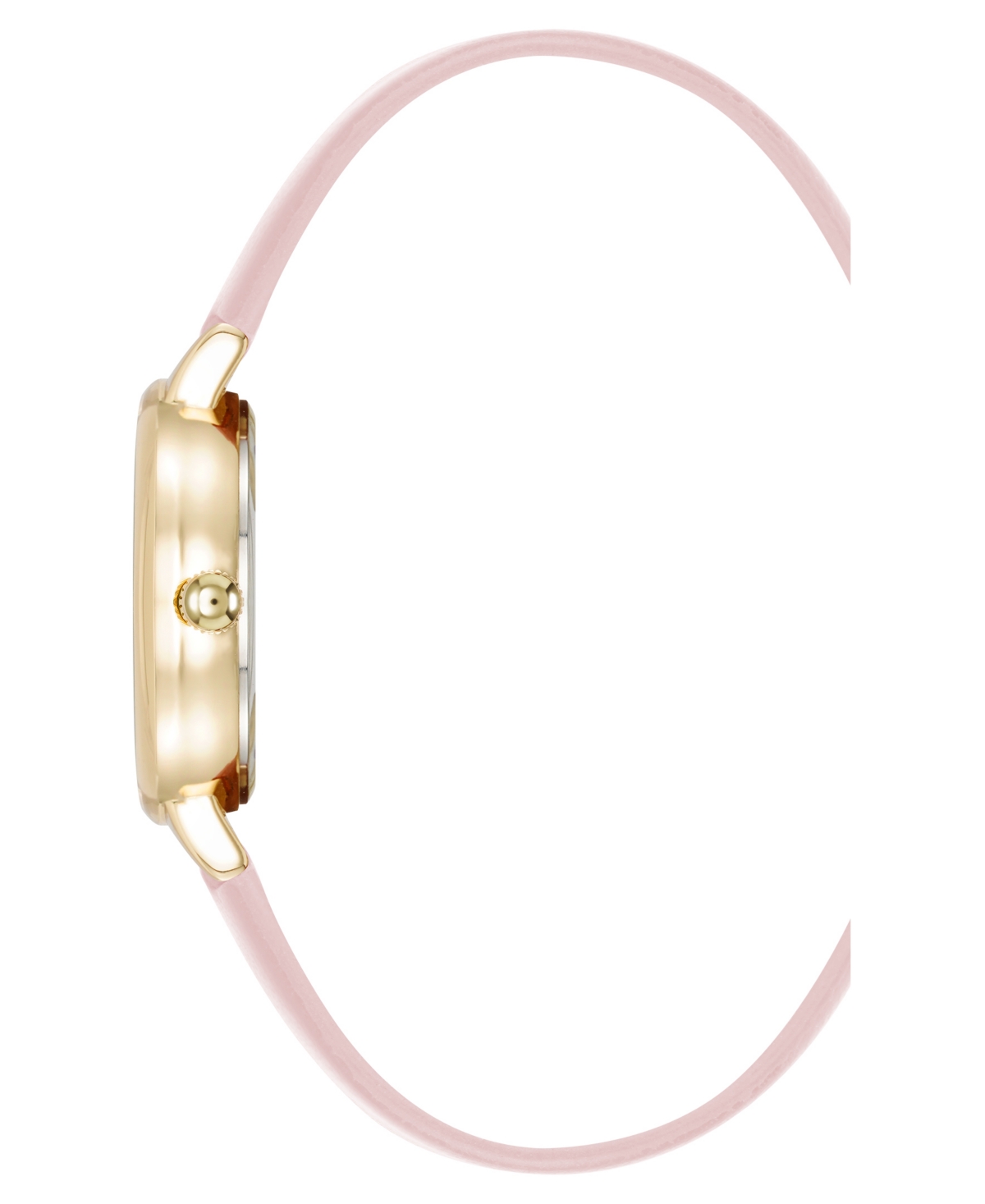 Anne Klein Women's Quartz Easy To Read Pink Leather And Gold-tone Alloy Metal Watch, 32.5mm In Pink,gold-tone
