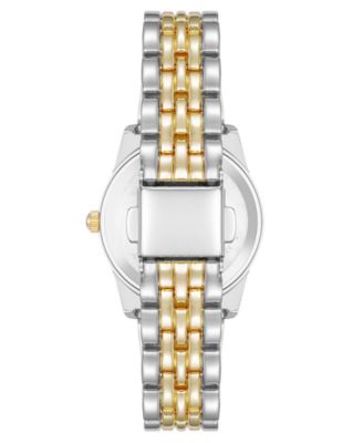 Women's Quartz Casual Coin Edge Two-Tone Alloy Metal Watch, 26mm